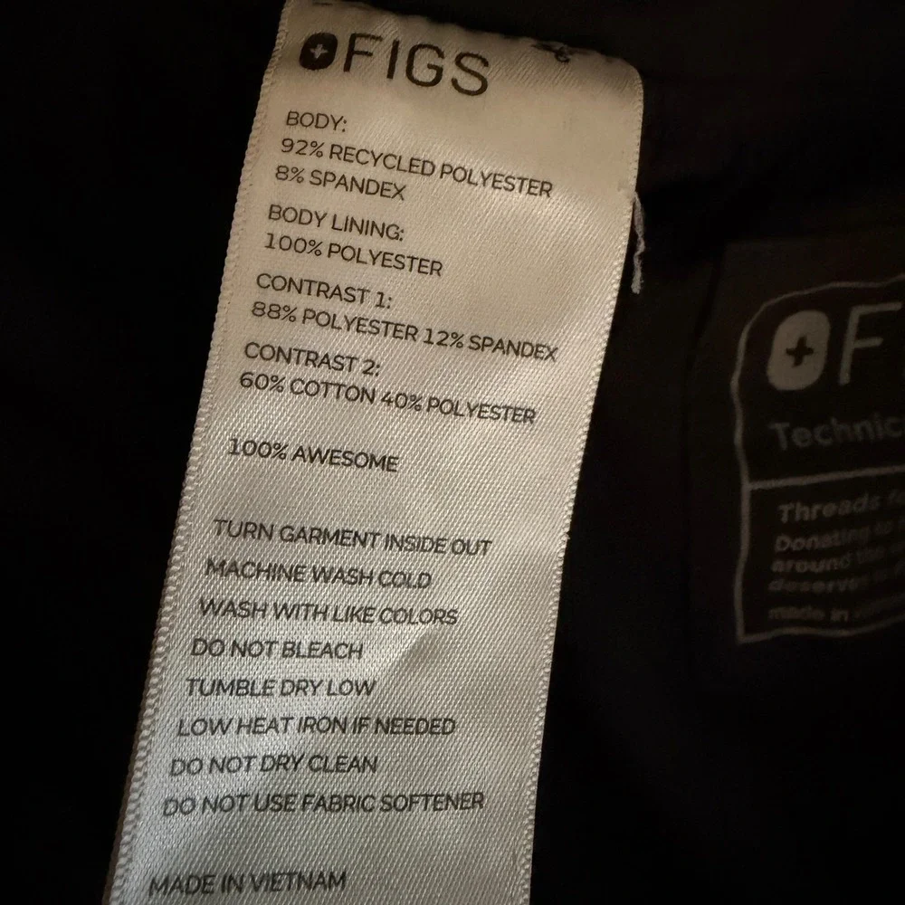 FIGS Technical Collection Jogger Scrub Pants Mens XL/T Black Excellent Cargo